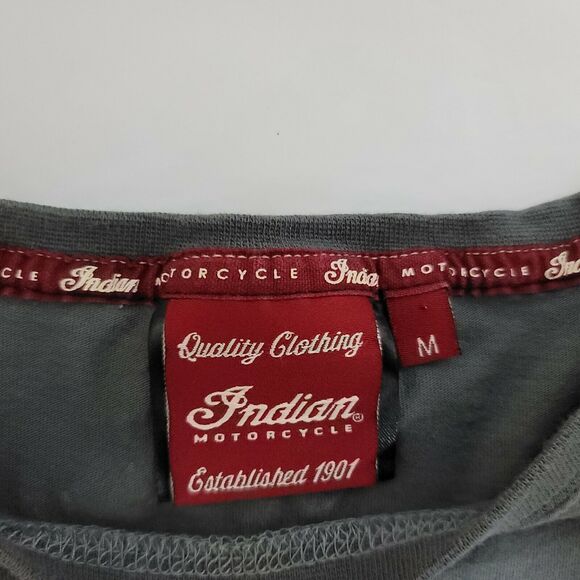 Indian Motorcycle T-Shirt Men M Short Sleeve Gray Springfield Stadium Boardtrack - Picture 7 of 8